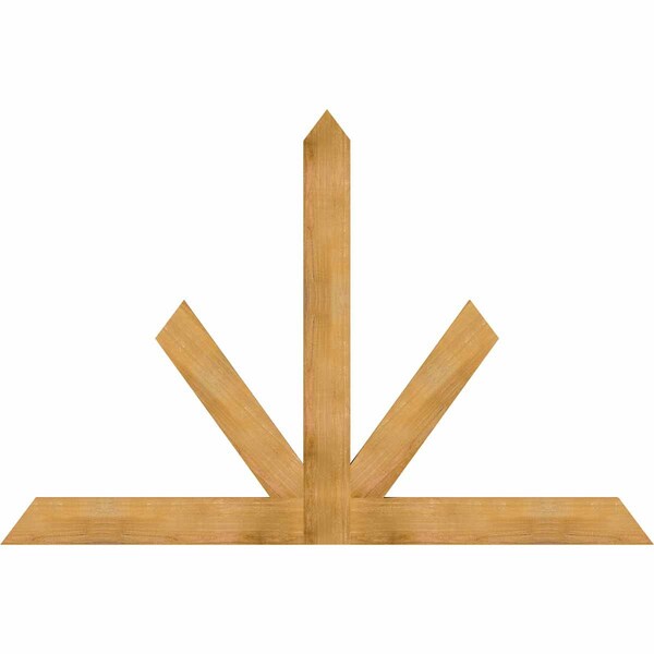 Ekena Millwork Saratoga Rough Sawn Timber Gable Bracket, Western Red Cedar, 84"W x 56"H x 2"D x 6"F, 16/12 Pitch GBW084X56X0206SAR00RWR - main